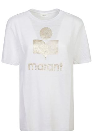 T-Shirt Con Logo Zewel In Lino A Tinta Unita MARANT ÉTOILE | TS0001FBA1N10EWHLG